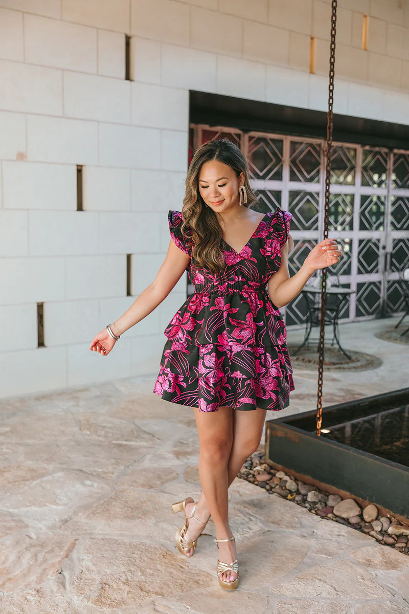 BuddyLove | Hudson Elastic Waist Mini Dress | Raspberry Fizz | BuddyLove