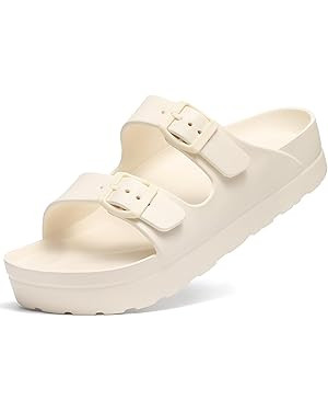 Women's Platform Sandals with Arch Support, Chunky Lightweight Foam Slip on Slides, Comfortable S... | Amazon (US)