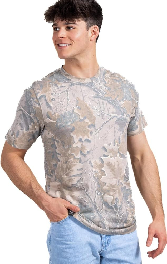 Realtree Faded Camo Jersey Knit Tri-Blend Ultra Soft Crew Neck Shirt - Limited Edition | Amazon (US)