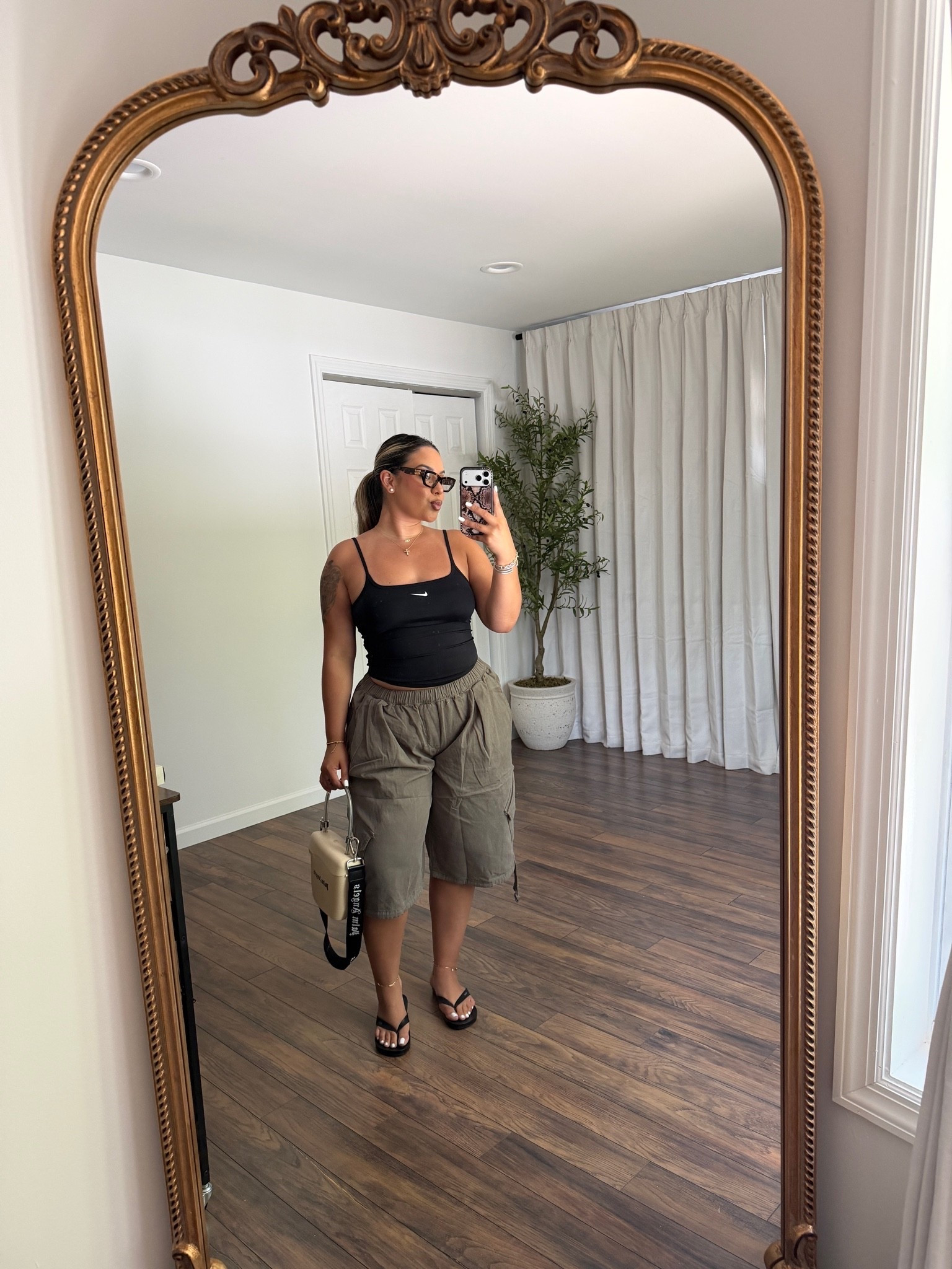 Summer ootd🖤 

Top: M 
Jorts: FN L - sold out but found some similar vibes

#LTKootd #LTKSeasonal #LTKMidsize