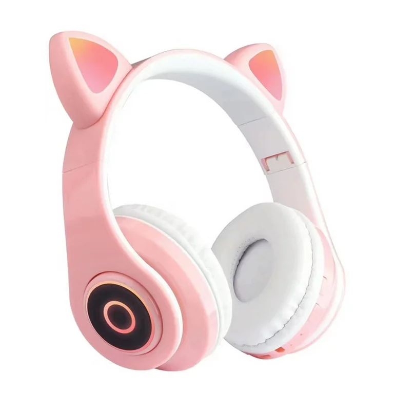 B39 over Ear Music Headset Cat Ear Glowing Headphone Foldable BT5.0 Earphone Hands-free with Mic ... | Walmart (US)