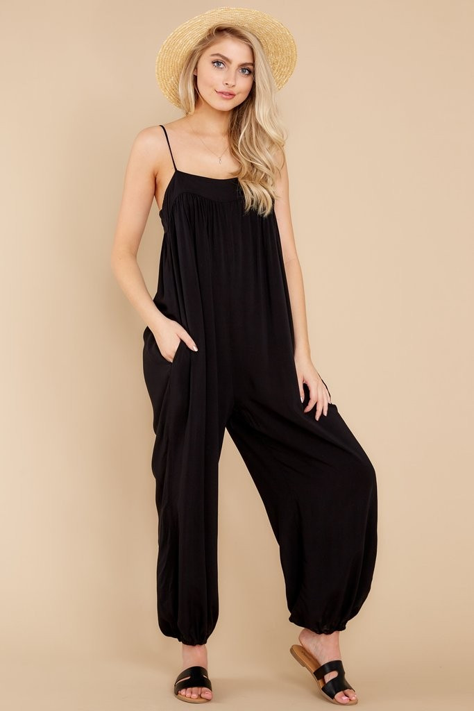 Don’t Turn Around Black Jumpsuit | Red Dress 