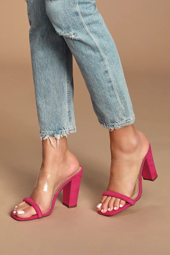 Arianna Fuchsia Suede High Heel Sandals | Lulus (US)