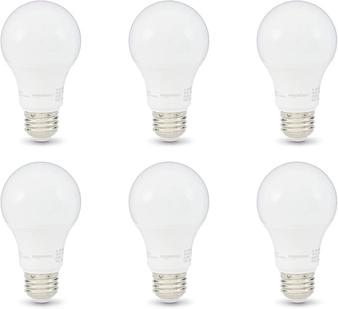 Amazon Basics A19 LED Light Bulbs, 60 Watt Equivalent, Energy Efficient 9W, E26 Standard Base, So... | Amazon (US)