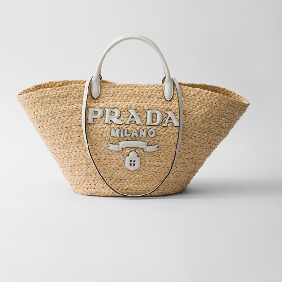 Prada Large raffia and leather shopping bag BRAND NEW!!! | Poshmark