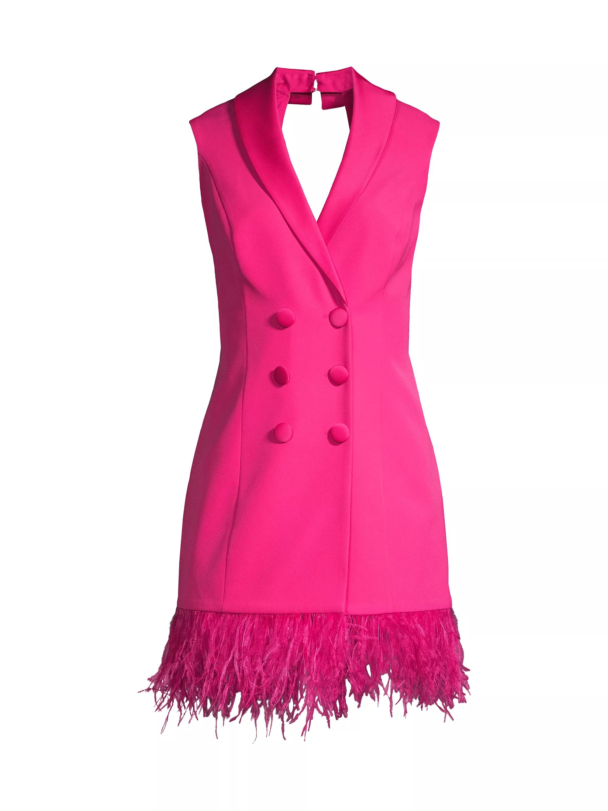 Feathered Stretch Crepe Blazer Dress | Saks Fifth Avenue