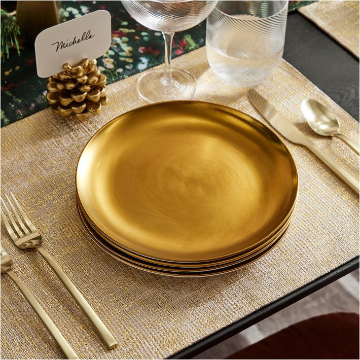 Pure Metallic Stoneware Salad Plate Sets | West Elm (US)