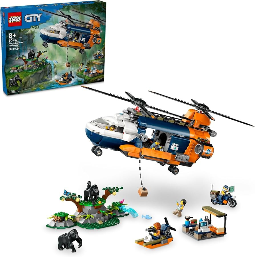 LEGO City Jungle Explorer Helicopter Toy at Base Camp - Kids Toy Adventure Building Set for Boys ... | Amazon (US)