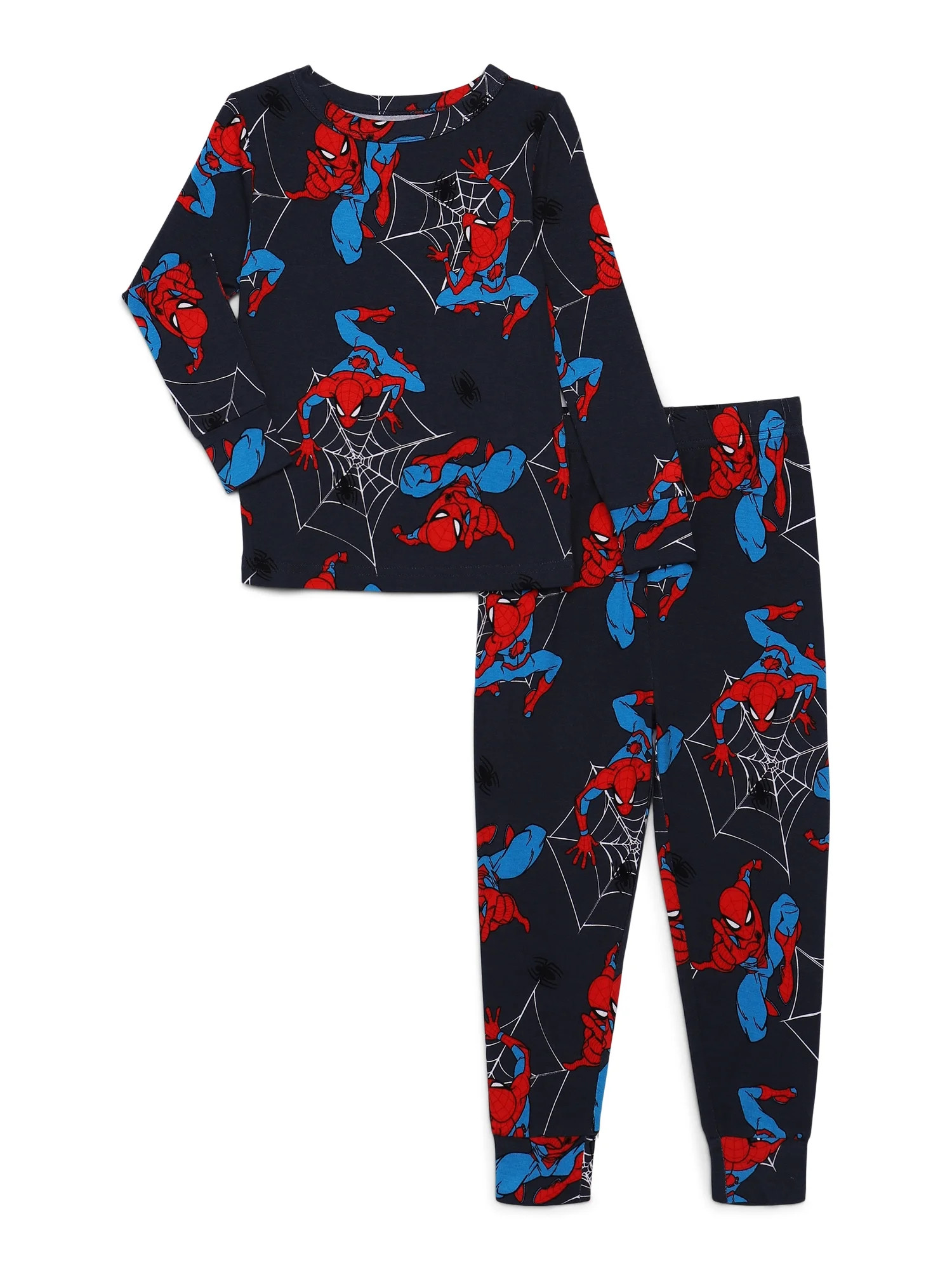 Spiderman Toddler Unisex Long Sleeve Top and Pants, 2-Piece Pajama Set, Size 12M-5T | Walmart (US)