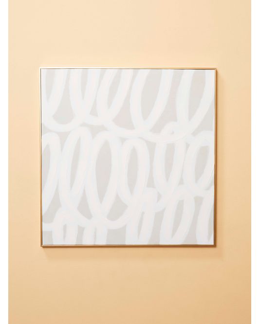 30x30 Abstract Loop Framed Canvas Wall Art | Living Room | HomeGoods | HomeGoods