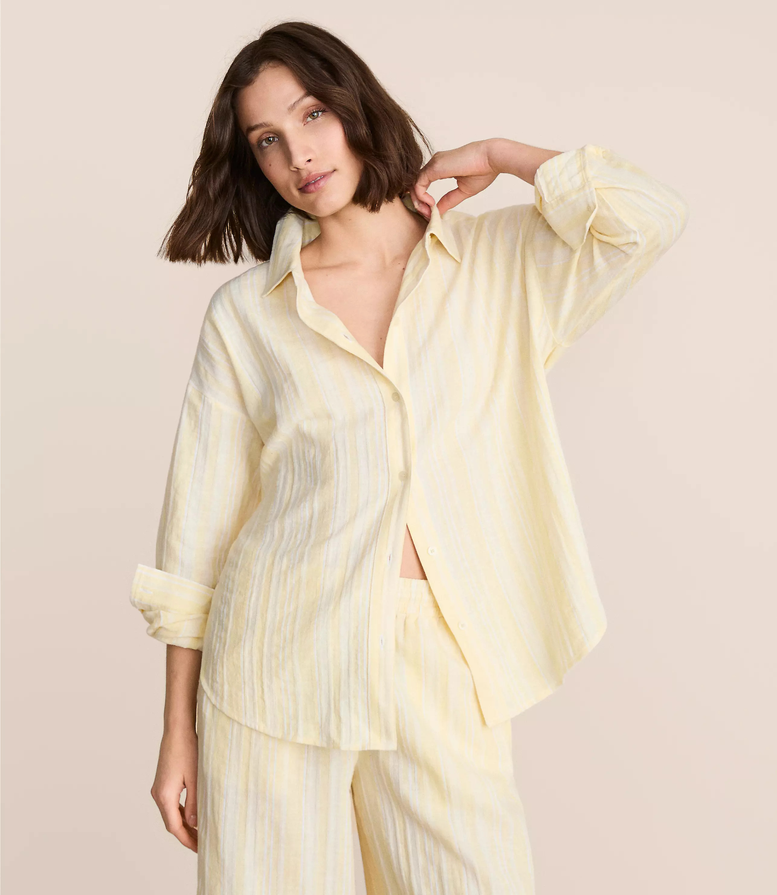 Lou & Grey Striped Linen Cotton Shirt | LOFT