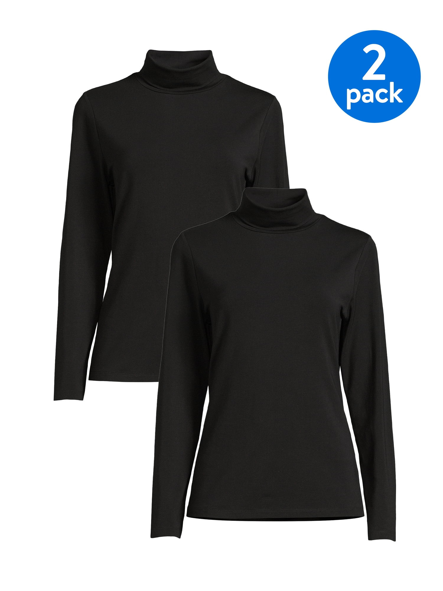 Time and Tru Women's Turtleneck, 2 Pack | Walmart (US)
