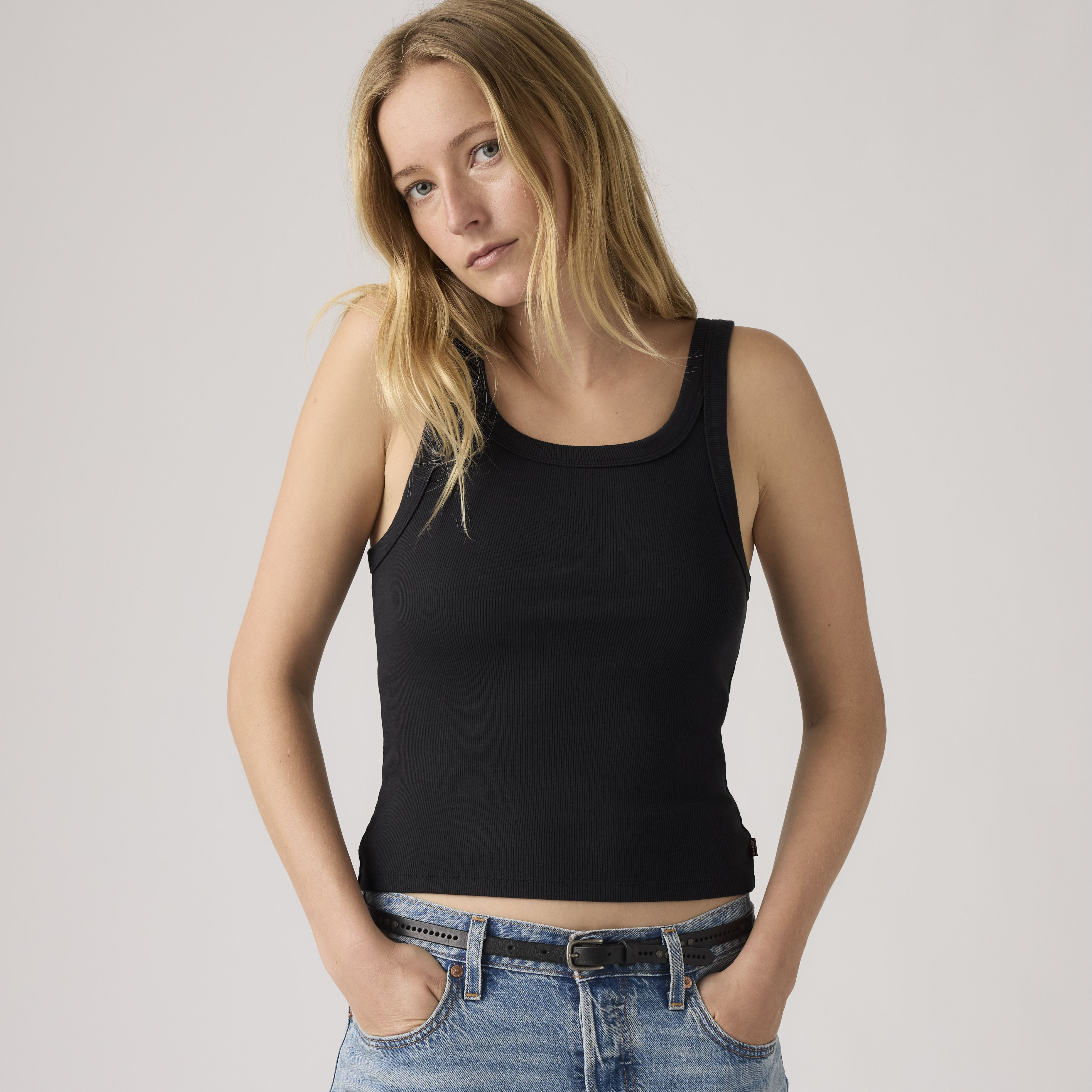 Levi's Essential Ribbed Tank Top - Women's - L - Black | Levi's UK