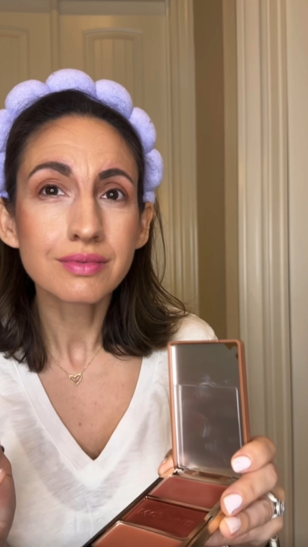Morphe blush trio that I took on vacation with me. I used this blush for my cheeks and as my eyeshadow over the weekend. 
It worked great. 
Headband is just cute and fun. 
White Madewell tshirt.

#LTKootd #LTKBeauty #LTKOver40