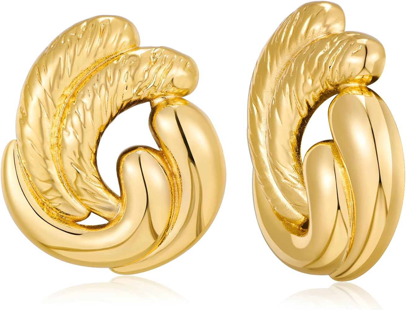 Irregular Gold Stud Earrings for Women Hammered Silver Stud Earrings Statement Geometric Earrings... | Amazon (US)