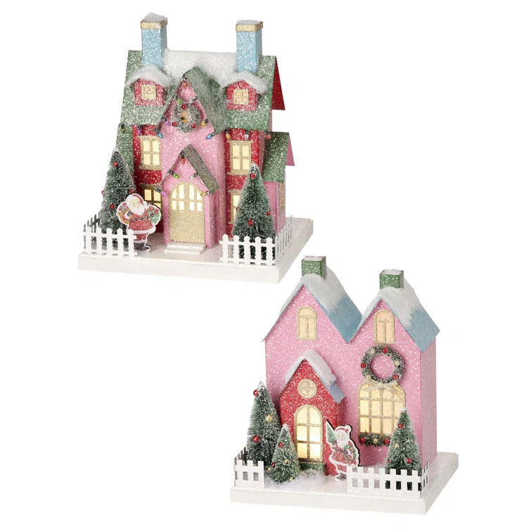 10" Led Cardboard Village House Set of 2 | Wayfair North America