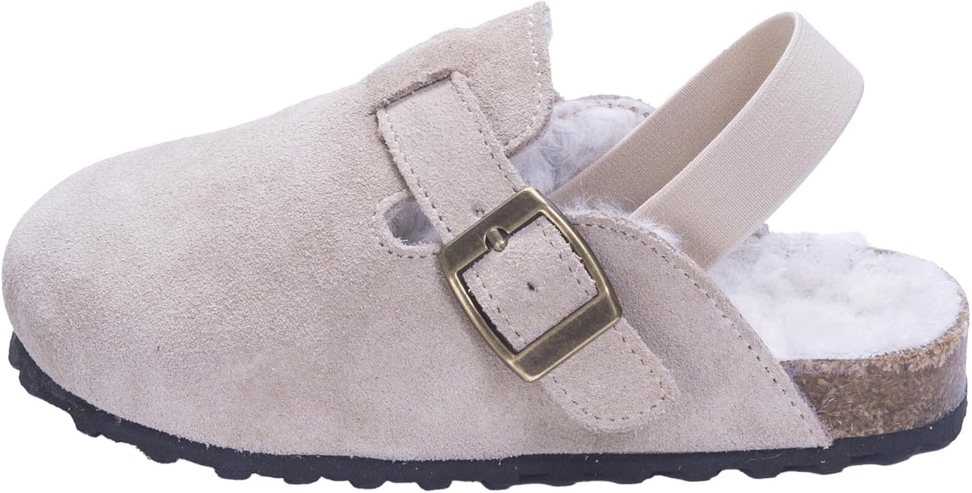 Kids Suede Clogs Toddler Clogs Boys Girls Sandals Cork Adjustable Buckle Mules | Amazon (US)