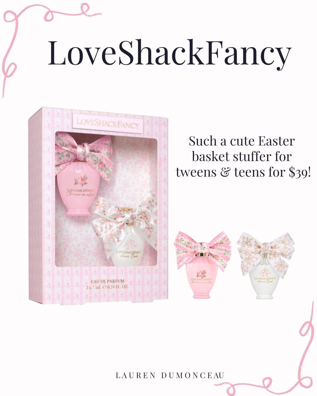 LoveShackFancy Easter basket idea 🧺 
They can be separated or given together!

LoveShackFancy, Easter basket, Easter basket ideas, Easter basket stuffers, Easter gifts for teens, Easter gifts for tweens, gifts for her, women’s fragrance, perfume



#LTKBeauty #LTKmomlife