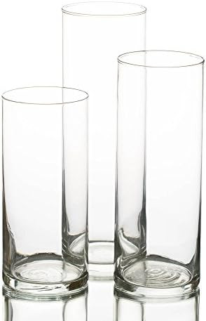Eastland Glass Cylinder Vases 3 Pack. 7.5" | 9" | 10.5" Heights. Perfect Wedding, Event, Home Dec... | Amazon (US)