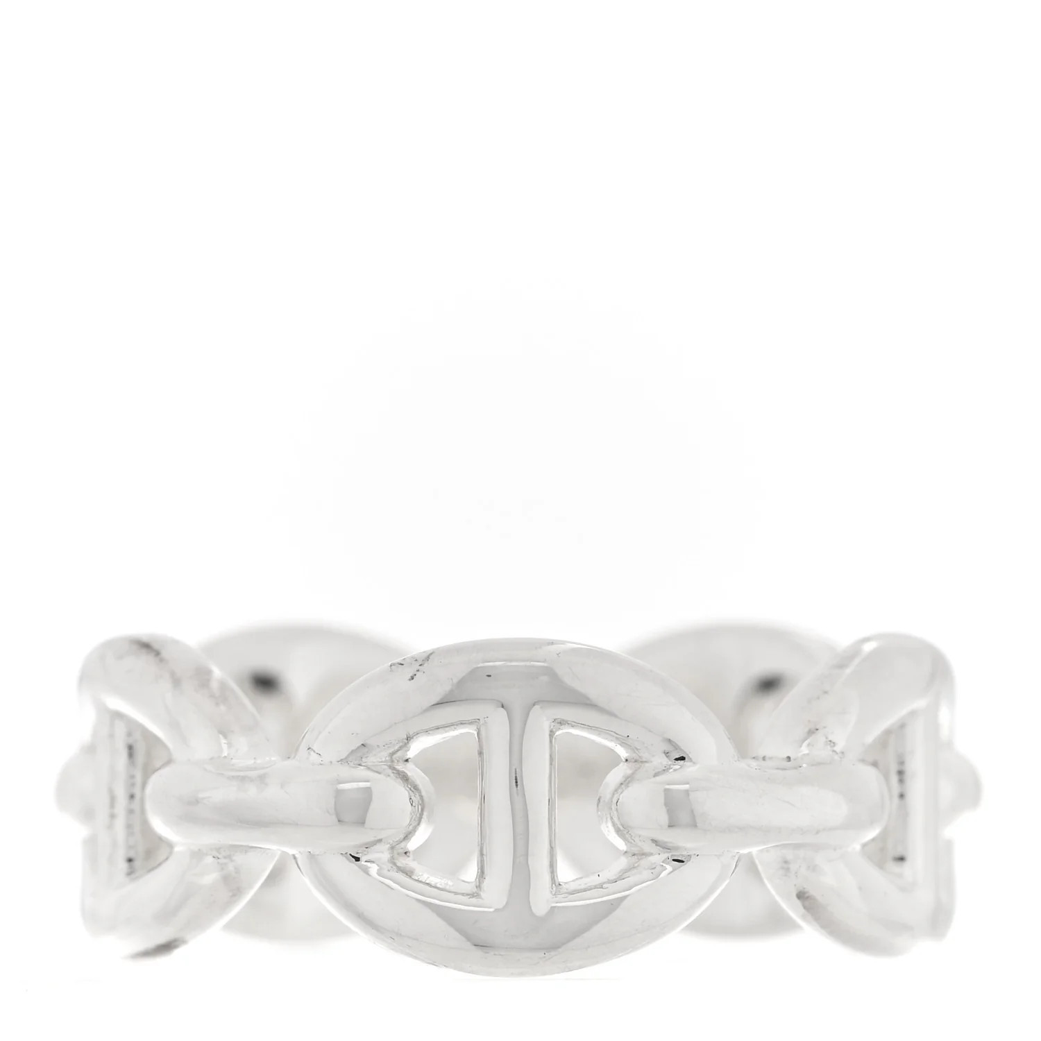 Hermes Sterling Silver PM Chaine d'Ancre Enchainee Band Ring 51 5.75 1747959 | FASHIONPHILE (US)