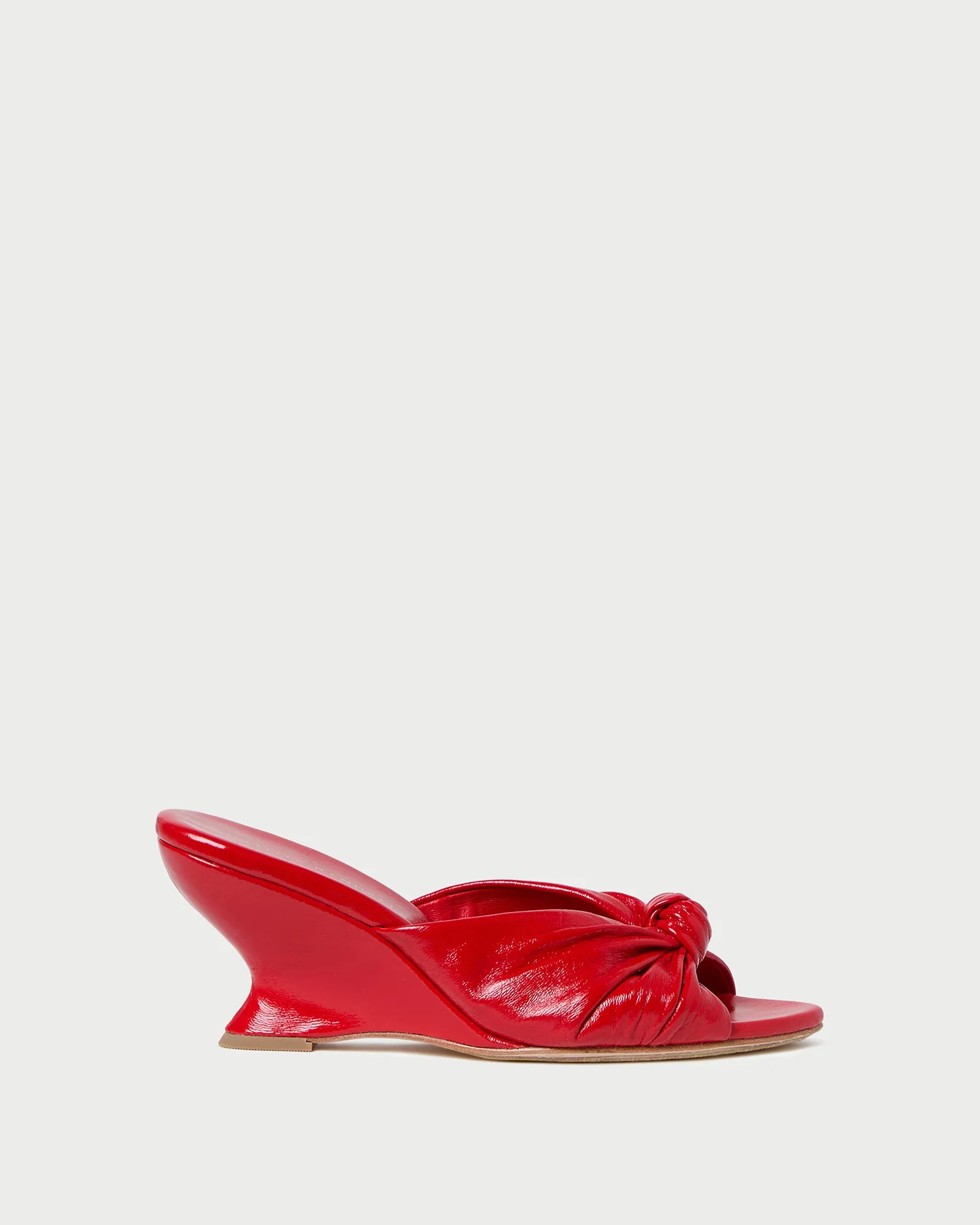 Marsy Red Leather Knot Wedge | Loeffler Randall