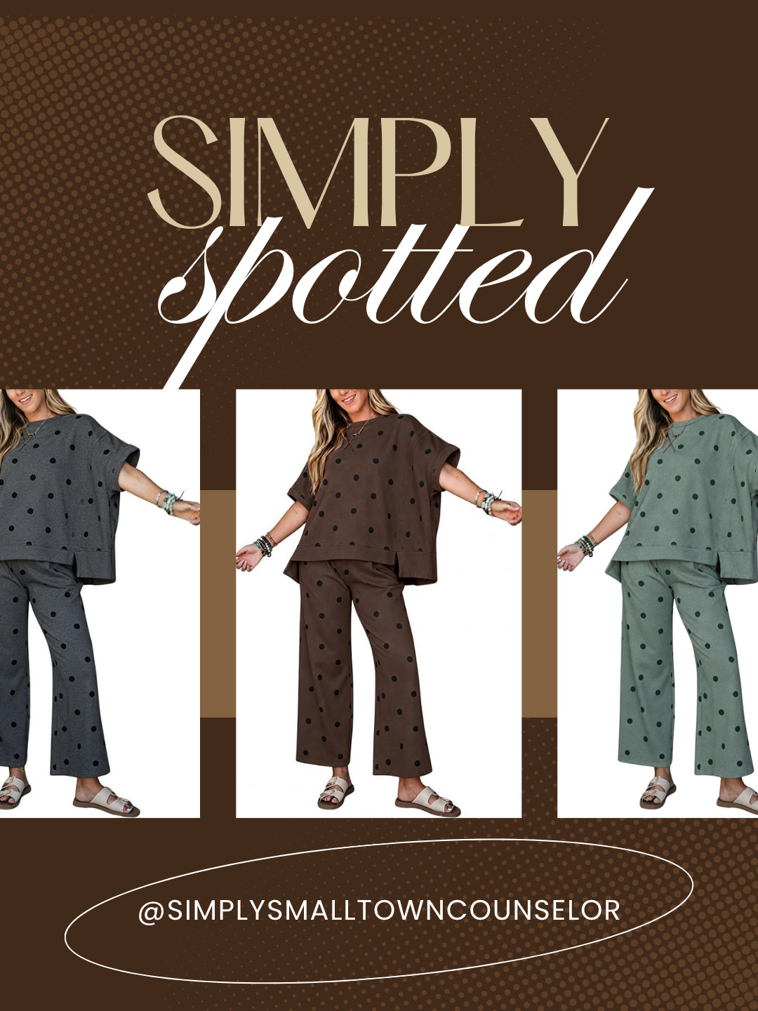Simply Spotted 👀✨ Something currently catching my eye! This cute polka-dot set comes in several colors and looks so comfy for lounging, traveling or running errands! 

 