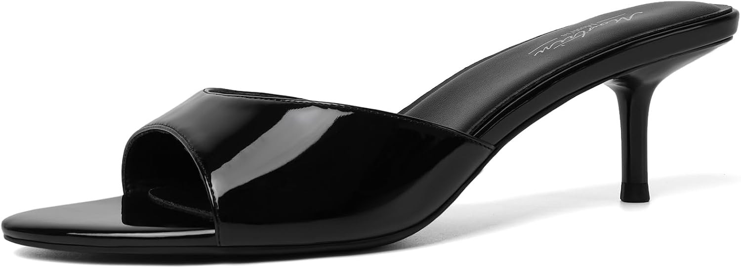 Mostrin Kitten Heels for Women Pointed Toe Vintage Mules Heels Sexy Slip on Stiletto Backless Sandals for Party Wedding Daily | Amazon (US)