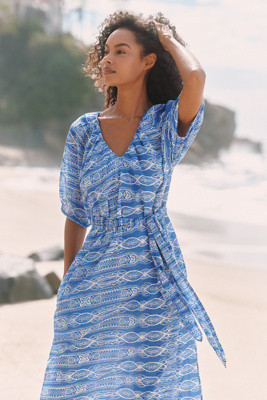 Maeve Short-Sleeve Crew-Neck Cardigan Sweater | Anthropologie (US)
