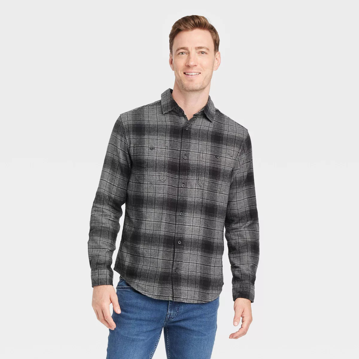 Men's Mid-Weight Flannel Long Sleeve Button-Down Shirt - Goodfellow & Co™ | Target