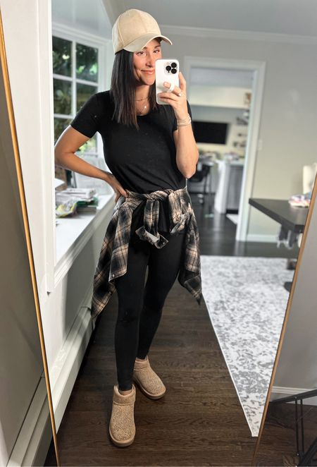 Amazon fall fashion finds:

Plaid top (small, size up if between)
Black spanx dupes (small)
Tee (small)
Boots - run tts 

Casual outfit. Casual mom looks. Fall style. Fall fashion. Petite style. Amazon fashion. Fall staples. Plaid top.

#LTKsalealert #LTKSeasonal #LTKunder50
