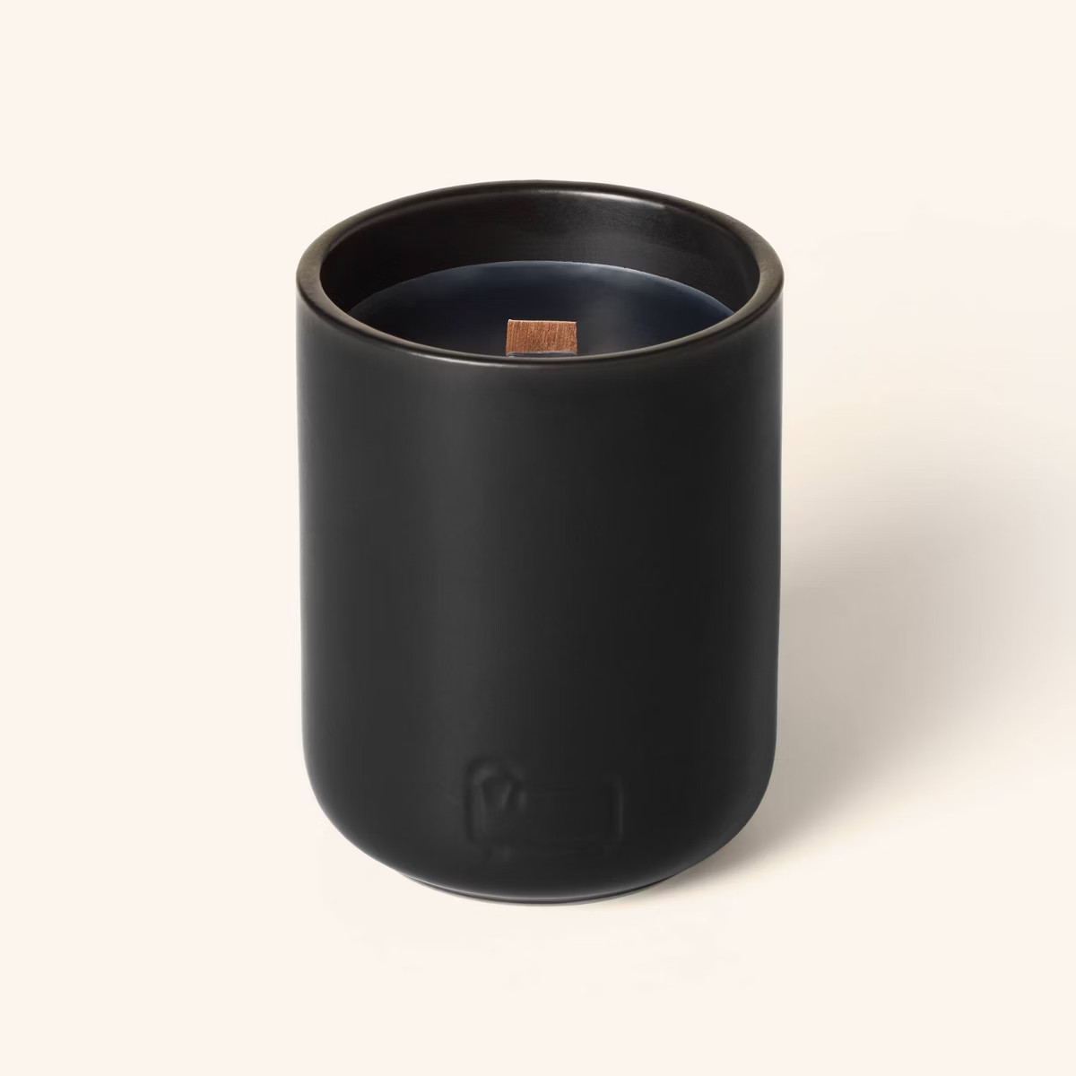 Wooden Wick Ceramic Charcoal Scented Jar Candle Matte Black 21oz - Woolrich x Target | Target