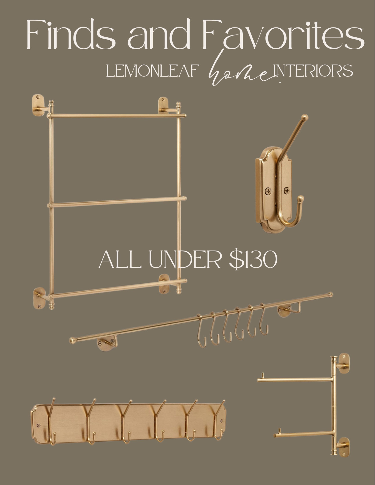 Love this collection of brass and wood hooks and wall shelves from the hearth and hand line at Target. 



#LTKhome #LTKstyletip #LTKfindsunder50