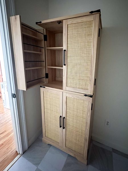 Beautiful amazon pantry cabinet with the perfect shelves for kitchen organization! #Founditonamazon #amazonhome #inspire #storage #organization // Tall Kitchen Pantry with Rattan Doors, Storage Cabinet with Organizer

#LTKSaleAlert #LTKHome #LTKStyleTip