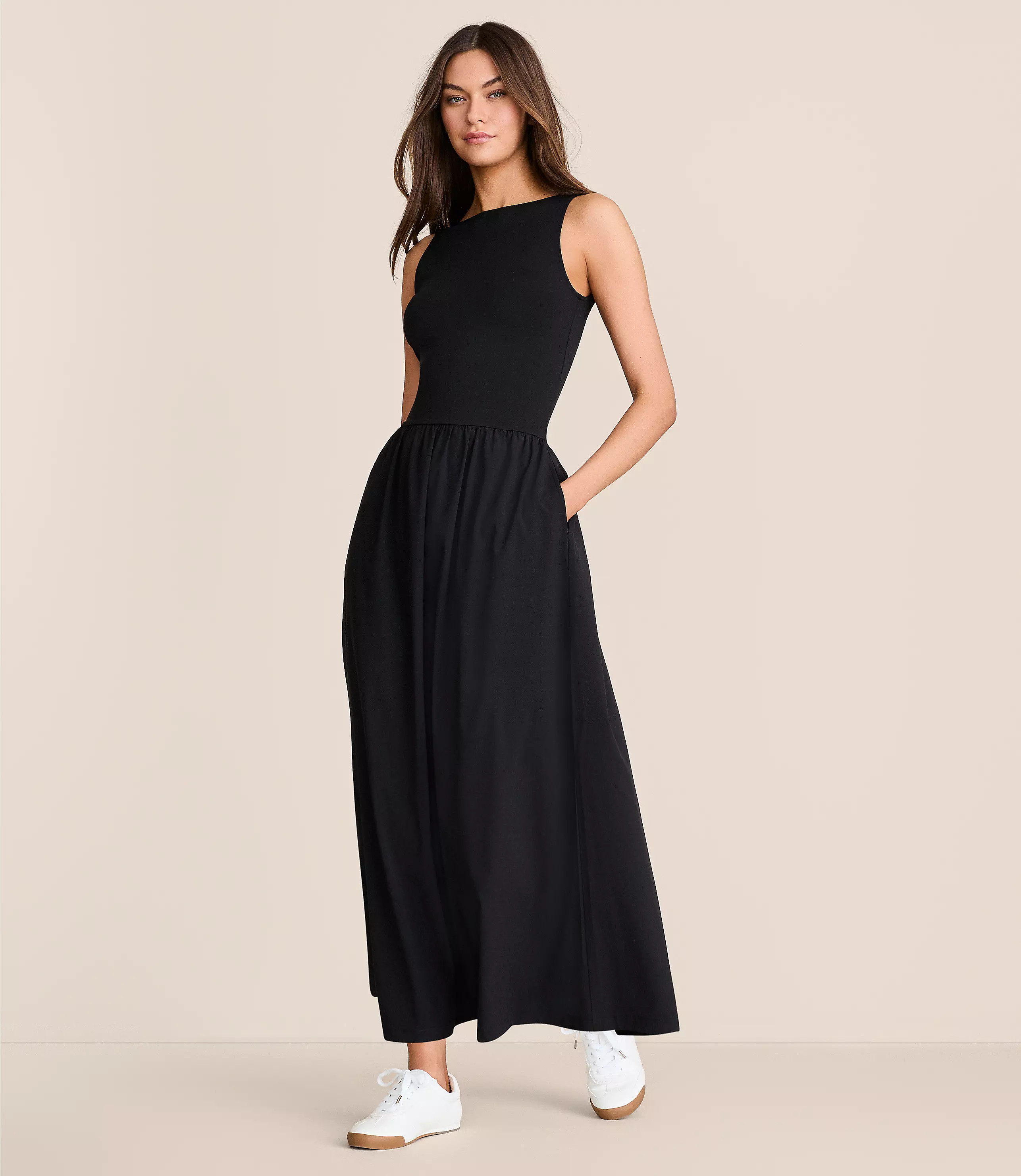 Lou & Grey Wanderweave Mixed Media Maxi Pocket Dress | LOFT