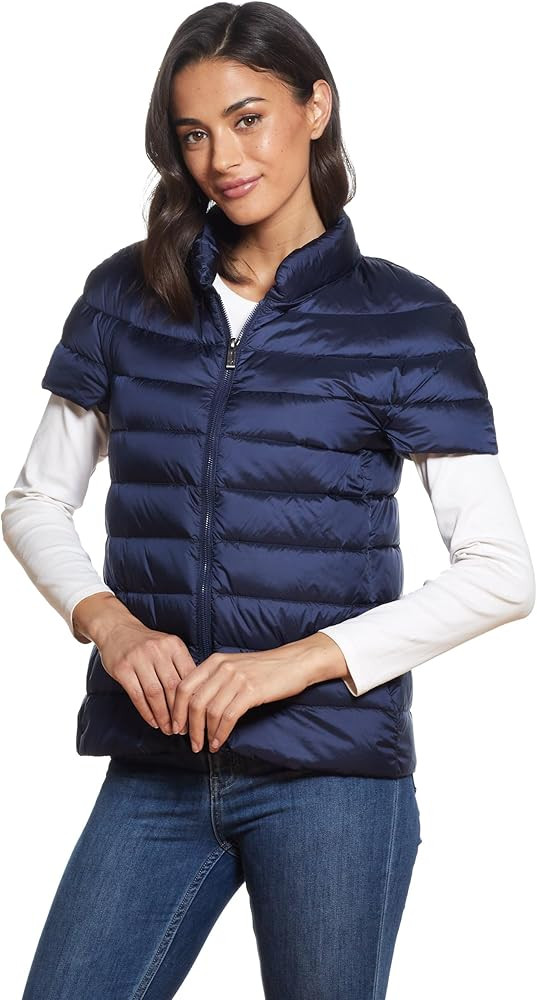 Martha Stewart Womens Puffy Down Vest, Lightweight Casual Short Sleeve Vest Jacket, Quilted Outer... | Amazon (US)