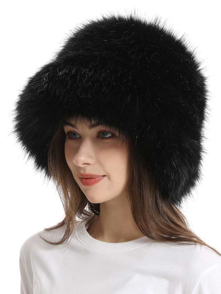 Solid Fluffy Bucket Hat | SHEIN