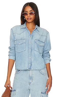 Citizens of Humanity Cropped Western Shirt in Pharos from Revolve.com | Revolve Clothing (Global)