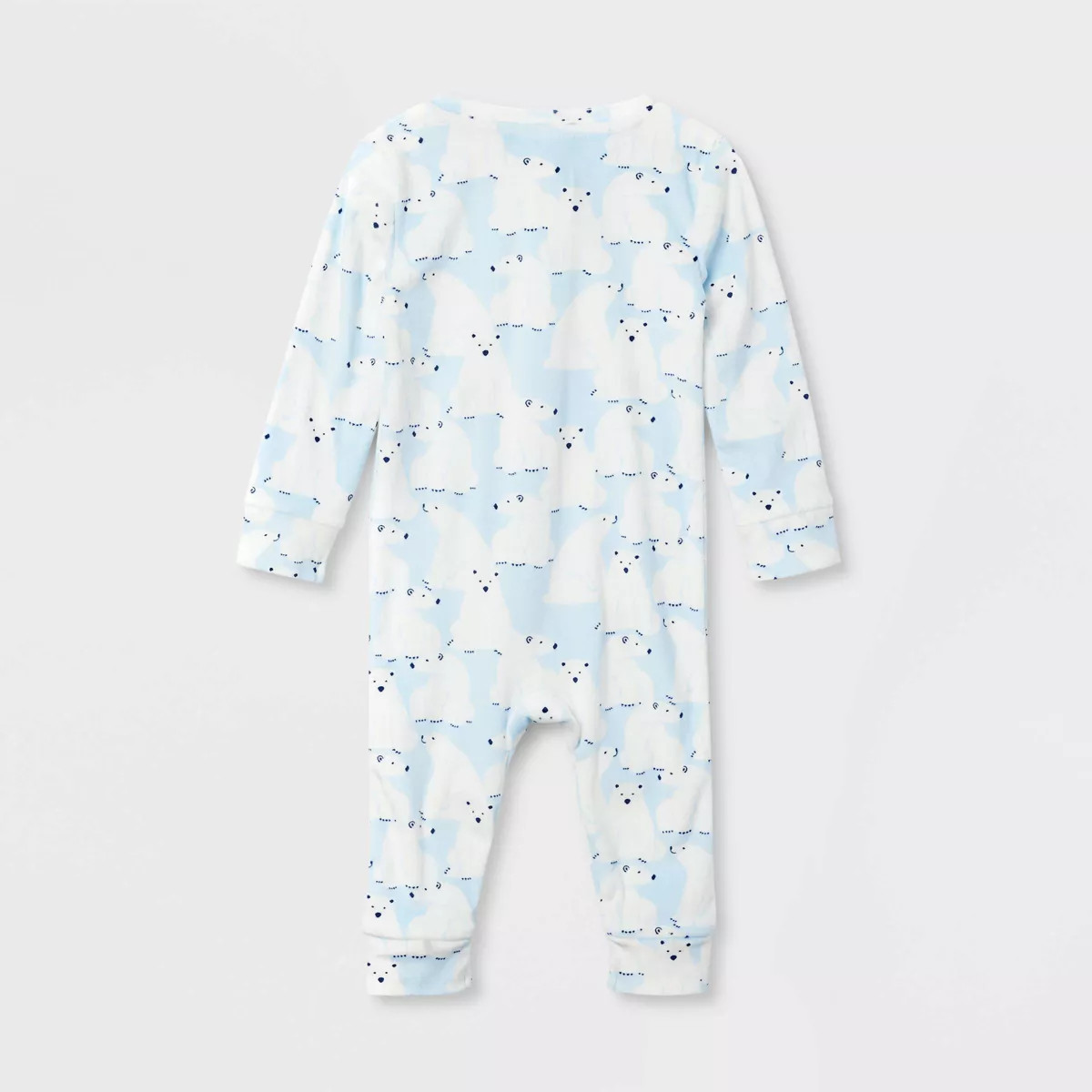 Baby Polar Bear Print Snuggly Soft Holiday Matching Family Pajama Union Suit - Wondershop™ Blue... | Target