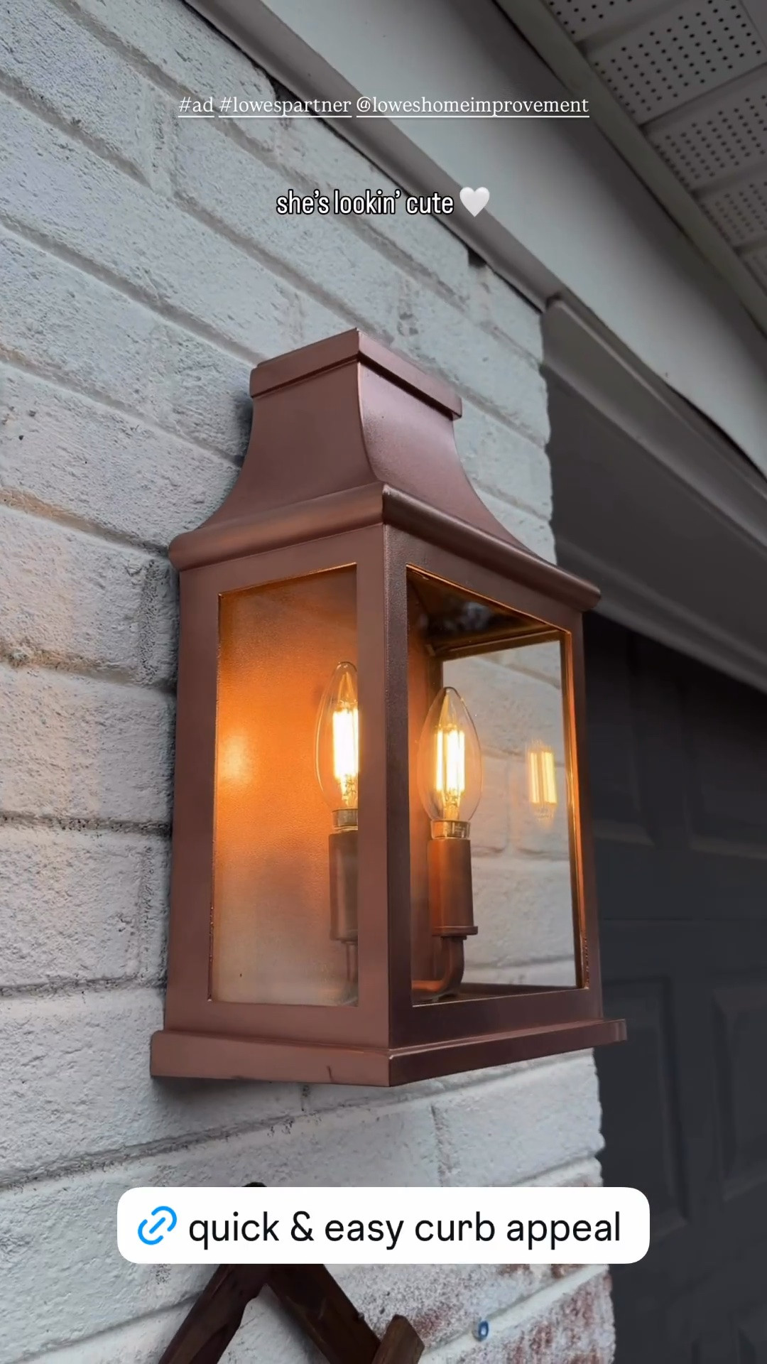 Our garage area needed a little curb appeal love, so these lanterns from @loweshomeimprovement that I spray painted copper did the trick! I can’t wait to see how this star jasmine looks next year when it grows bigger. #ad #lowespartner

#LTKHome