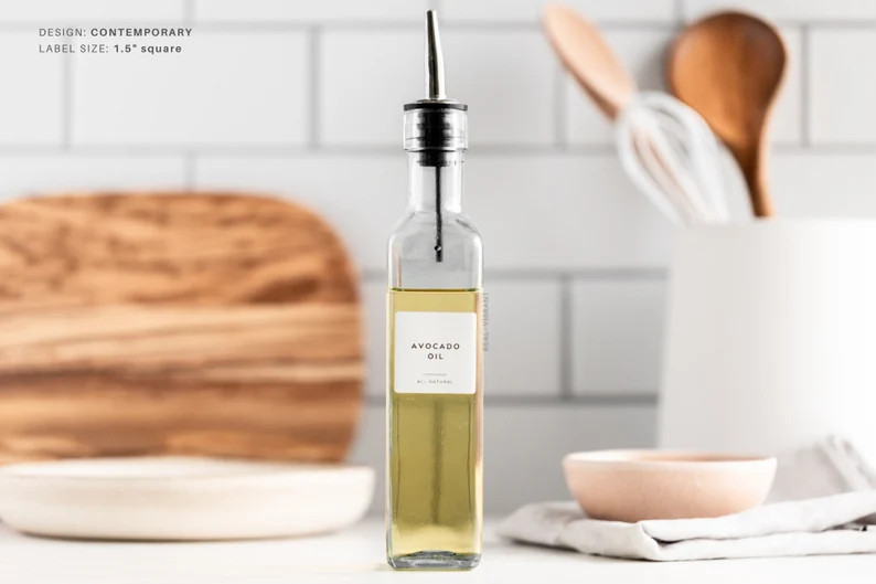 Oil & Vinegar Labels contemporary Design  Water Resistant  - Etsy | Etsy (US)