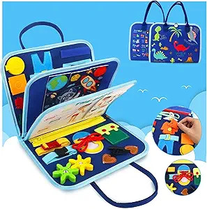 Busy Board Toddlers Sensory Activity - Montessori Toys 1 Year Old Boy Airplane Travel Essentials ... | Amazon (US)