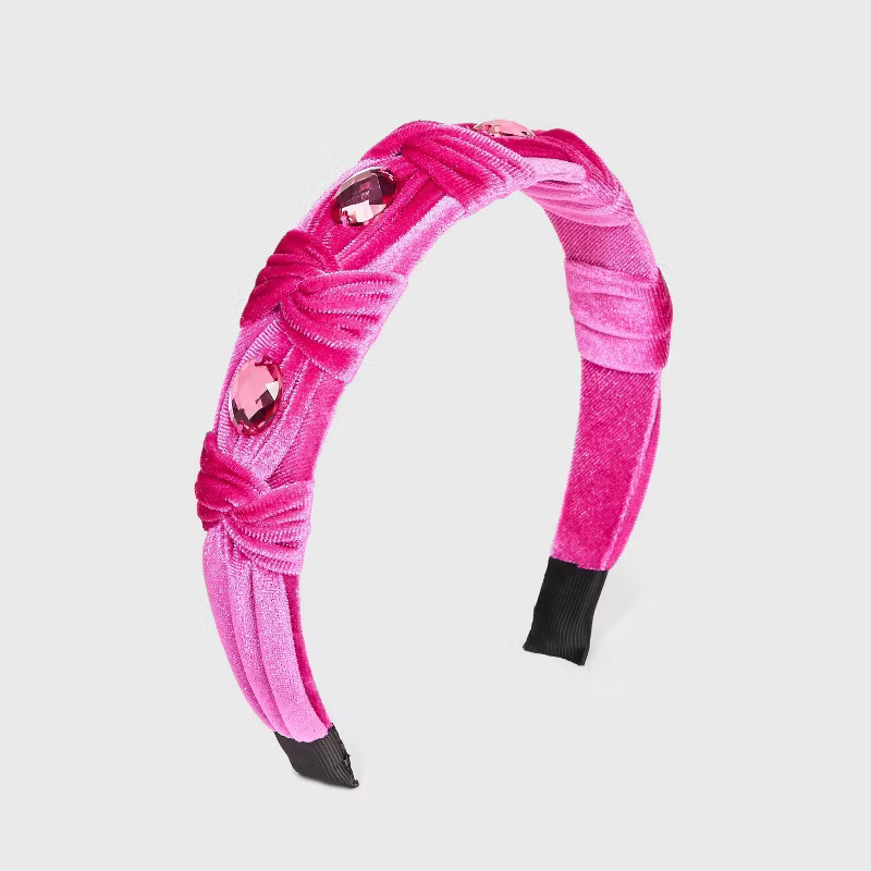 Velvet and Rhinestone Knotted Headband - A New Day™ | Target