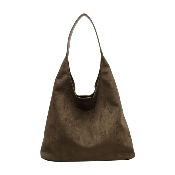 Women Suede Shoulder Bag Fall Winter Fashion Crossbody Purse Handbag Tote | Walmart (US)