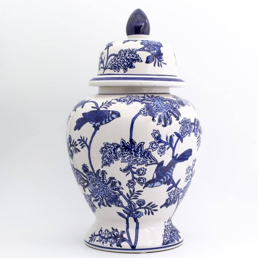 Blue Garden Bird and Blossom Ginger Jar | Pier 1 Online