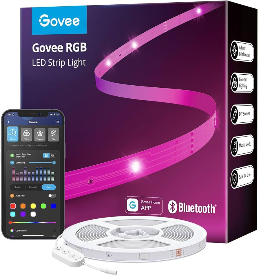 Govee 100ft LED Strip Lights, Bluetooth RGB Valentine's Day LED Lights with App Control, 64 Scene... | Amazon (US)