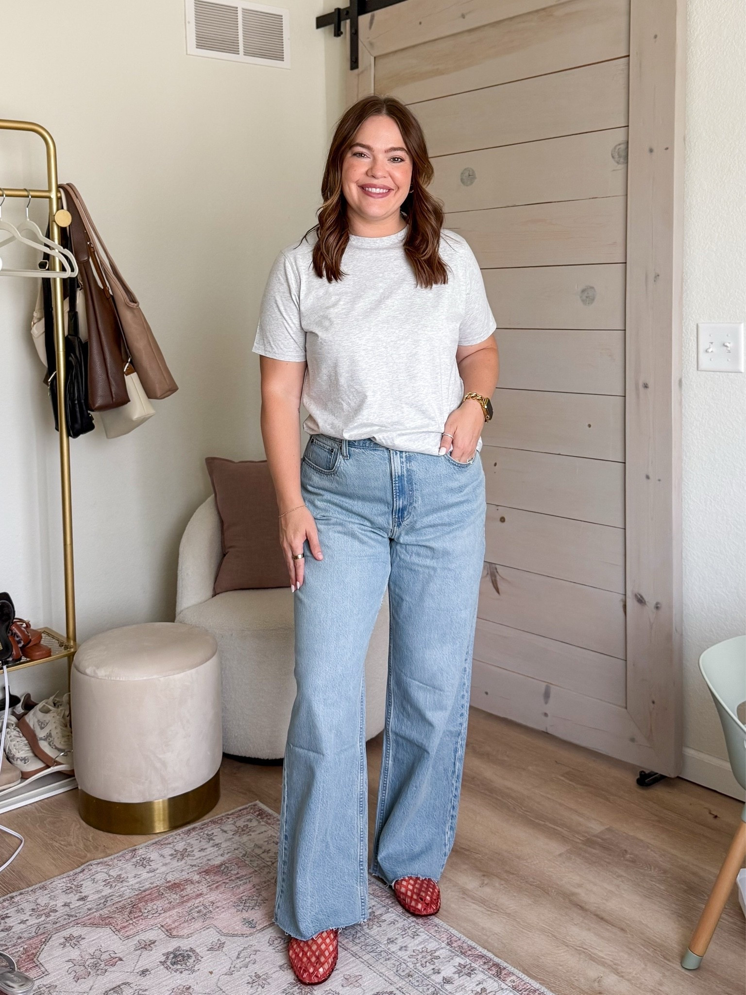 Size 31 high rise loose jean / use code DENIMAF for an additional 15% off their denim sale / size medium in tee

#LTKMidsize #LTKmomlife #LTKSaleAlert