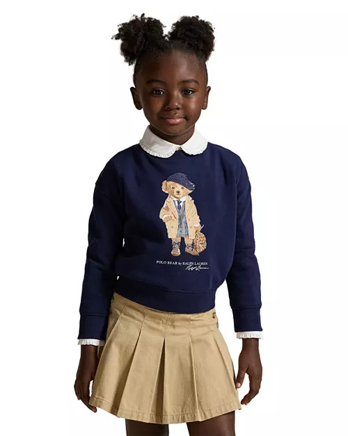 Ralph Lauren Girls' Polo Bear Fleece Boxy Sweatshirt - Big Kid, Little Kid  | Bloomingdale's Kids | Bloomingdale's (US)