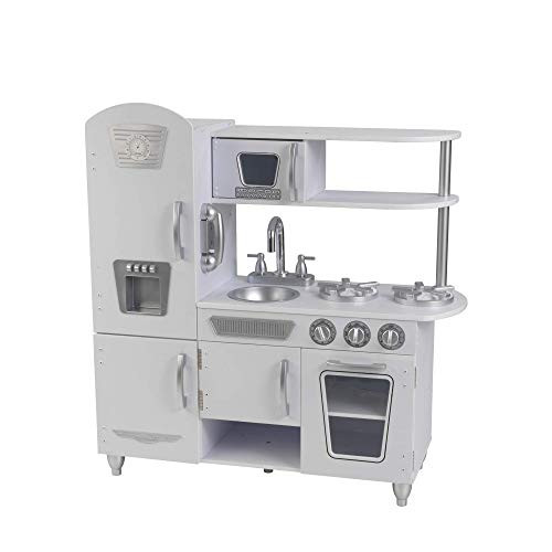 KidKraft Vintage Wooden Play Kitchen with Pretend Ice Maker and Play Phone, White, Gift for Ages 3+ | Amazon (US)