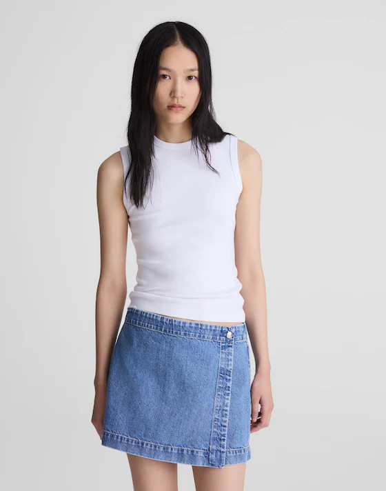 Denim Wrap Mini Skort | Madewell