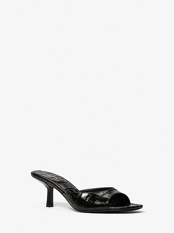 Anita Crocodile Embossed Leather Sandal | Michael Kors US